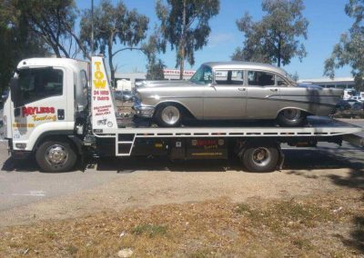 Vintage Gray Car Towing Flinders Park